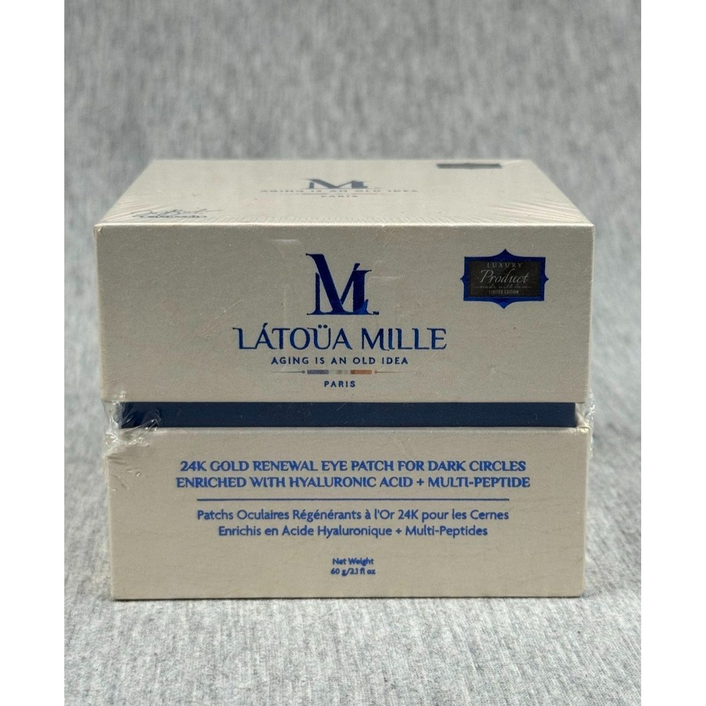 Latoua Mille 24K Gold Renewal Eye Patches Dark Circles Hyaluronic Acid New